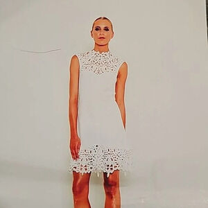 Bariano Lumier by Laced High Neck Mini Dress Size XS White NWT Flaw